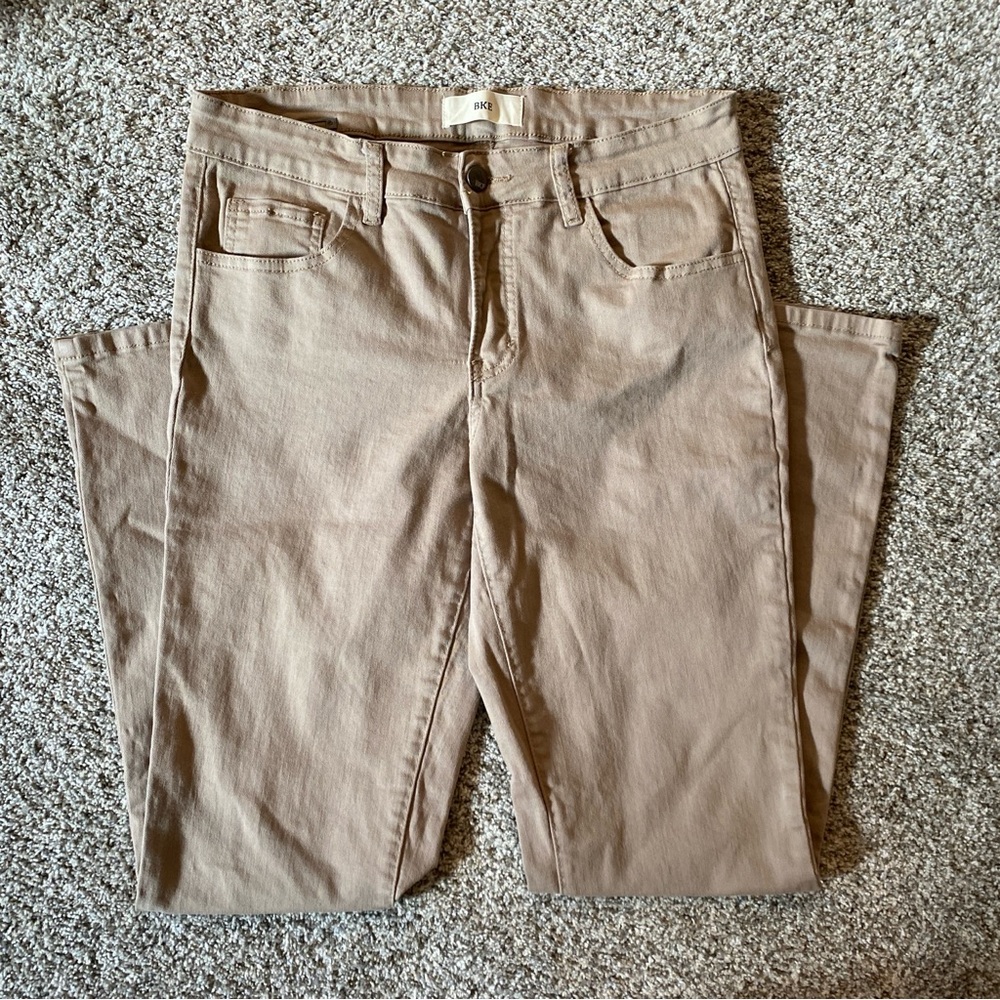 BKE Tan Straight-Leg Jeans size 28